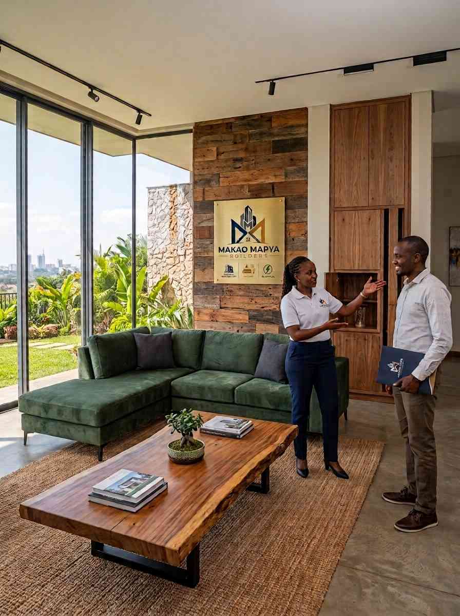 Makao Mapya Builders team in an office consultation setting, ready to discuss your building project